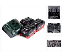 Metabo set básico de batería 18V con 3x batería LiHD 5.5Ah + cargador ASC 145 + inserto ( 685074000 )
