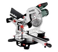 Metabo Sierra de Inglete y Tracción KGS 254 M con Línea de Corte Precisa LED y Disco 254 mm para Cortes Anchos