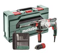 Metabo - Taladradora multifuncional | Multiherramienta con 4 funciones, martillo de impacto, incluye 10 piezas. Set metaBOX, taladro de impacto y cincel para