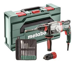 Metabo - Taladradora multifuncional | Multiherramienta con 4 funciones, martillo de impacto, incluye 10 piezas. Set metaBOX, taladro de impacto y cincel para