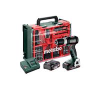 Metabo - Taladro AKU 18V con atornillador de impacto y accesorios, 2x batería 2,0 Ah Li-Power, cargador 613157710