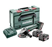 Metabo W 18 L 9-125 Quick Set amoladora angular inalámbrica 18 V (amoladora/lijadora/lijadora con 3 baterías de litio de 4 Ah, cargador ASC 55 en metaBOX 165 L) # 602249960