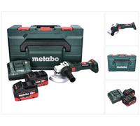 Metabo W 18 LT BL 11-125 amoladora angular sin cable 18 V 125 mm ( 613052840 ) sin escobillas + 2x batería recargable 5,5 Ah + cargador + metaBOX