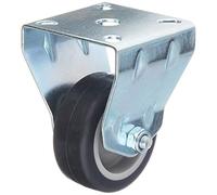 Metafranc 800570 - Rueda de goma (50 mm de diámetro, placa de 55 x 55 mm, superficie de rodadura suave, cojinete deslizante, capacidad de carga de 35 kg, ruedas de transporte, ruedas para muebles,