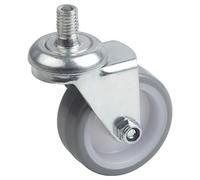 Metafranc Rueda giratoria de 50 mm de diámetro, con tornillo, rueda de poliuretano, superficie de rodadura suave, cojinete deslizante, capacidad de carga de 65 kg, ruedas de transporte, ruedas para