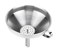 Metal Funnel With Fine Mesh Filter - Durablee Stainless Kitchen, Practical Pouring Tool Household Culinary Use, Strainer Accessory | For Oil Liquid Transfer Baking Cooking Canning Preparation Tasks