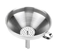 Metal Funnel With Fine Mesh Filter - Durablee Stainless Kitchen, Practical Pouring Tool Household Culinary Use, Strainer Accessory | For Oil Liquid Transfer Baking Cooking Canning Preparation Tasks