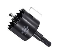 METALLIXITY Sierra Perforadora Bimetálica 44mm, M42 HSS Sierra Taladro con Llave Hexagonal, Punta Guía y Resorte para Taladrar, Chapa Metálica, Placas de Plástico y Tableros de PVC, Negro