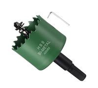 METALLIXITY Sierra Perforadora Bimetálica 48mm, M42 HSS Sierra Taladro con Llave Hexagonal, Punta Guía y Resorte para Taladrar, Chapa Metálica, Placas de Plástico y Tableros de PVC, Verde