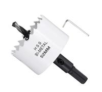 METALLIXITY Sierra Perforadora Bimetálica 52mm, M42 HSS Sierra Taladro con Llave Hexagonal, Punta Guía y Resorte para Taladrar, Chapa Metálica, Placas de Plástico y Tableros de PVC, Blanco