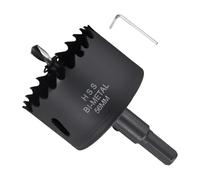 METALLIXITY Sierra Perforadora Bimetálica 56mm, M42 HSS Sierra Taladro con Llave Hexagonal, Punta Guía y Resorte para Taladrar, Chapa Metálica, Placas de Plástico y Tableros de PVC, Negro