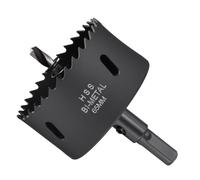 METALLIXITY Sierra Perforadora Bimetálica 65mm, M42 HSS Sierra Taladro con Llave Hexagonal, Punta Guía y Resorte para Taladrar, Chapa Metálica, Placas de Plástico y Tableros de PVC, Negro