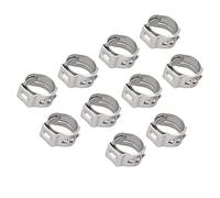 METALLIXITY Simple Oreja Manguera Abrazadera (10,3mm - 12,8mm/0,41" - 0,5") 50uds, 304 Acero Acero Tubo Clips - para Hogar Jardín Tubo Tubería Sujeción