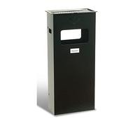 METALPLUS Cenicero papelera de chapa Charol a polvo epoxi. Cesta superior recogedor de cenizas extraíble, con rejilla de acero inoxidable. Parte inferior riservata para la recogida de papel. ProDigital _ para habitaciones exteriores, locali Pubblici, UF