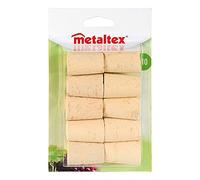 Metaltex Tapones de corcho cónicos – Juego 10 – 2,4 x 9,8 x 16 cm – Marrón/Multicolor