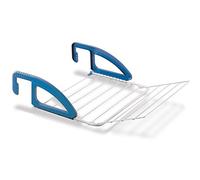 Metaltex Bries - Tendedero con ala Plegable, Revestimiento de epoxi, Color Azul y Blanco