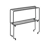 Metaltex Juego de 2 estantes para especias, color negro, 29 x 7 x 14 cm