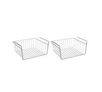 Metaltex Juego de 2 unidades de cesta para debajo de la encimera. Cesta de alambre para debajo de los gabinetes de cocina. Organizador de cocina y baño, despensa, armarios, oficina. Ahorra espacio