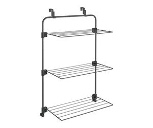 Metaltex-Secador de Ropa Gale para Puerta,Color Negro, Colada 11 m. Dimensiones 3,5 x 58 x 87 cm