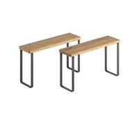 Metaltex SERIE YORK -Set 2 Estantes. Recubrimiento Exclusivo LAVA y Madera de Acacia. Dimensiones Unidad 27x8x16 cm