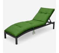 Meteorwi Home - Cojín para Tumbona Acolchado y Grueso, Colchoneta Cómoda para Exterior, Ideal para Jardín, Piscina, Terraza, Playa y Balcón (Verde, 180x55cm)