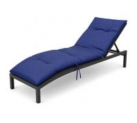Meteorwi Home - Cojín para Tumbona Acolchado y Grueso, Colchoneta Cómoda para Exterior, Ideal para Jardín, Piscina, Terraza, Playa y Balcón (Azul Marino, 180x55cm)