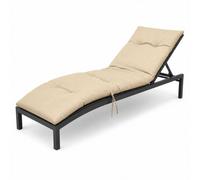 Meteorwi Home - Cojín para Tumbona Acolchado y Grueso, Colchoneta Cómoda para Exterior, Ideal para Jardín, Piscina, Terraza, Playa y Balcón (Beige, 180x55cm)