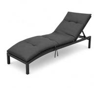 Meteorwi Home - Cojín para Tumbona Acolchado y Grueso, Colchoneta Cómoda para Exterior, Ideal para Jardín, Piscina, Terraza, Playa y Balcón (Gris Oscuro, 180x55cm)