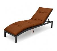 Meteorwi Home - Cojín para Tumbona Acolchado y Grueso, Colchoneta Cómoda para Exterior, Ideal para Jardín, Piscina, Terraza, Playa y Balcón (Marrón, 180x55cm)