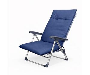 Meteorwi Home - Cojín para Tumbona Acolchado y Grueso, Colchoneta Cómoda para Exterior, Ideal para Jardín, Piscina, Terraza, Playa y Balcón (Azul Marino, 120x55cm)