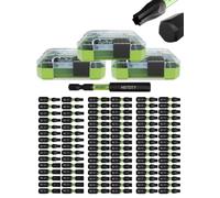 METOTY Juego de 91 puntas de destornillador de impacto, puntas magnéticas S2 de acero hueco Torx T10/T15/T20/T25/T30 de 25 mm de longitud, equipadas con poste de extensión magnético y base de
