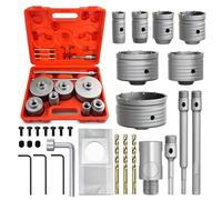 METOTY Kit de 17 sierras perforadoras para hormigón, sierra perforadora de mampostería de 30/40/50/65/80/100/110 mm, con juegos de brocas SDS Plus y Max, juego de herramientas de sierra perforadora