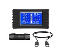 Metro de la energía del poder del USB DC, contador de 50A Coulomb | Pantalla LCD STN de 9 parámetros, precisión del ±1% para EV para la batería, para el sistema solar, pruebas de herramientas