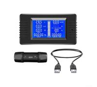 Metro de la energía del poder del USB DC, contador de 50A Coulomb | Pantalla LCD STN de 9 parámetros, precisión del ±1% para EV para la batería, para el sistema solar, pruebas de herramientas
