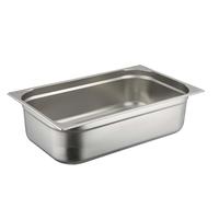 METRO Professional Cubeta GN 1/1, acero inoxidable, 15 mm, contenedores de alimentos gastronorm, ideal para la gastronomía, para servir, apilable, plata