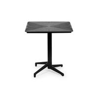METRO Professional Mesa de Exterior Plegable, Aluminio/Polipropileno, 70 x 70 cm, Regulable en Altura, Mesa de Bar con Base Apilable, Cuadrada, Negro