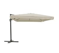 METRO Professional Parasol/Sombrilla, 300 x 300 x 250 cm, protección UV, rotación 360°, con volante/faldones, beige