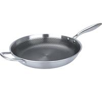 METRO Professional Sartén de Acero Inoxidable, Revestimiento Antiadherente Whitford Eterna, Ø 32 cm, Apta para Inducción y Horno