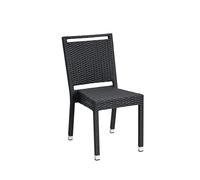 METRO Professional Silla de Jardín con Barbados, Aluminio/Ratán Sintético, Apilable, Respaldo con Asa, para Exterior, Negro