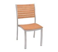 METRO Professional Silla de Jardín Lynx, Aluminio/Madera de Eucalipto, para Exterior, Madera/Plata