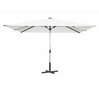 METRO Professional Sombrilla cuadrada, aluminio, 4 x 4 m, repelente al agua, blanco/gris