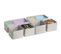 MetroDecor Juego de cajas de plástico para armario o cajón, Gris, Paquete de 6