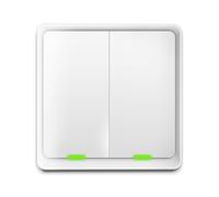 Metronic 495714 - Interruptor Inteligente inalámbrico sin Cable Zigbee/Wi-Fi, 2 pulsadores, 3 acciones programables para casa Inteligente, Blanco