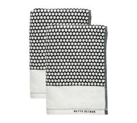 Mette Ditmer Toalla para invitados Grid 38x60 cm. 2 unidades Negro-off white