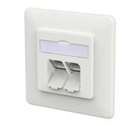 METZ CONNECT E-DAT C6A IDC - Caja de 2 puertos, color blanco