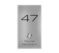 Metzler Timbre de puerta de acero inoxidable V2A - en aluminio gris RAL 9007 - grabado - pulsador LED impermeable - fijación con tacos aislantes posible - diseño moderno