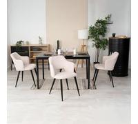 MEUBLE COSY Juegos de Mesa de Comedor Extensible con 4 Sillas Conjuntos de Mueble de 5 Piezas, Estructura de Acero