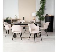 MEUBLE COSY Juegos de Mesa de Comedor Extensible con 6 Sillas Conjuntos de Mueble de 7 Piezas, Estructura de Acero