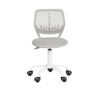 MEUBLE COSY Silla de Oficina Ergonómica, Silla de Escritorio Giratoria Regulable en Altura, sin Reposabrazos, con Ruedas para Teletrabajo, Estudio y Dormitorio, Topo Claro