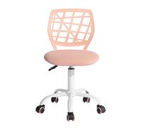 MEUBLE COSY Silla de Oficina Ergonómica, Silla de Escritorio Giratoria Regulable en Altura, sin Reposabrazos, con Ruedas para Teletrabajo, Estudio y Dormitorio, Rosa Coral